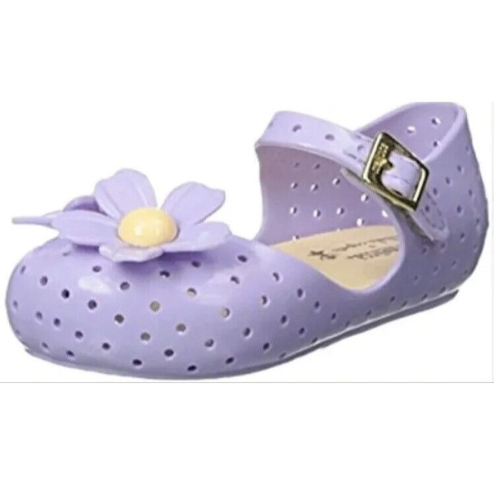 auth New mini Melissa shoes Daisy perforated shoes 5 , purple girls sandels